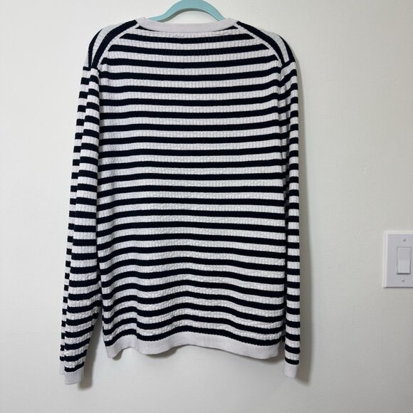 Theory Women’s Striped Pullover Sweater Size XL Crew-Neck Long Sleeves - Picture 3 of 6